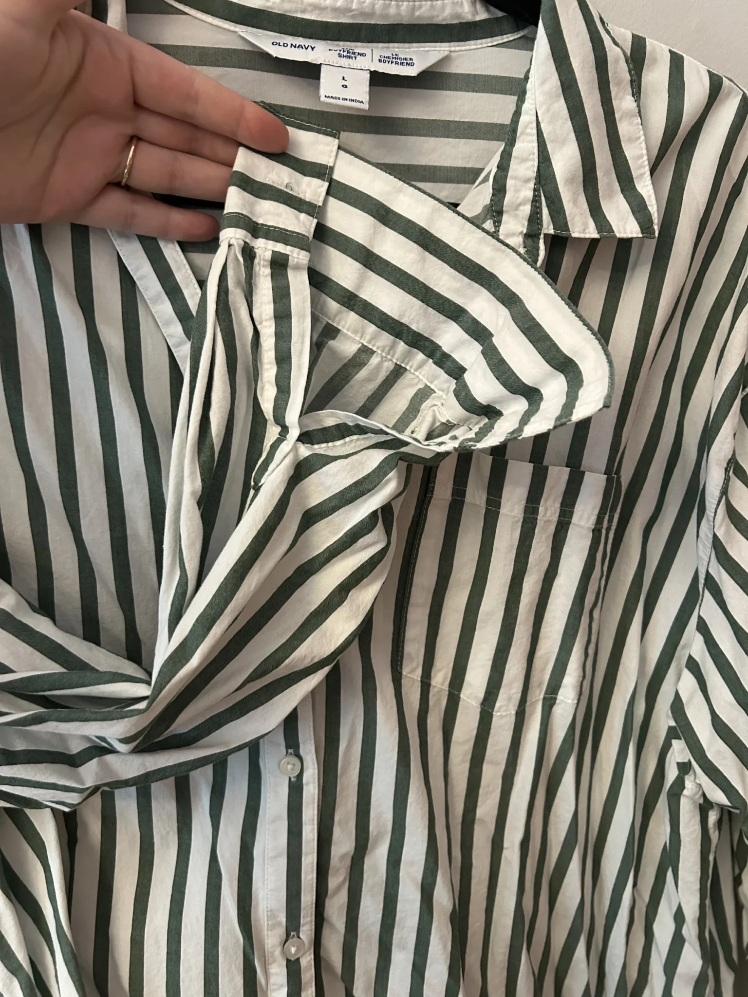 Image for Chemise verte et blanche rayée
