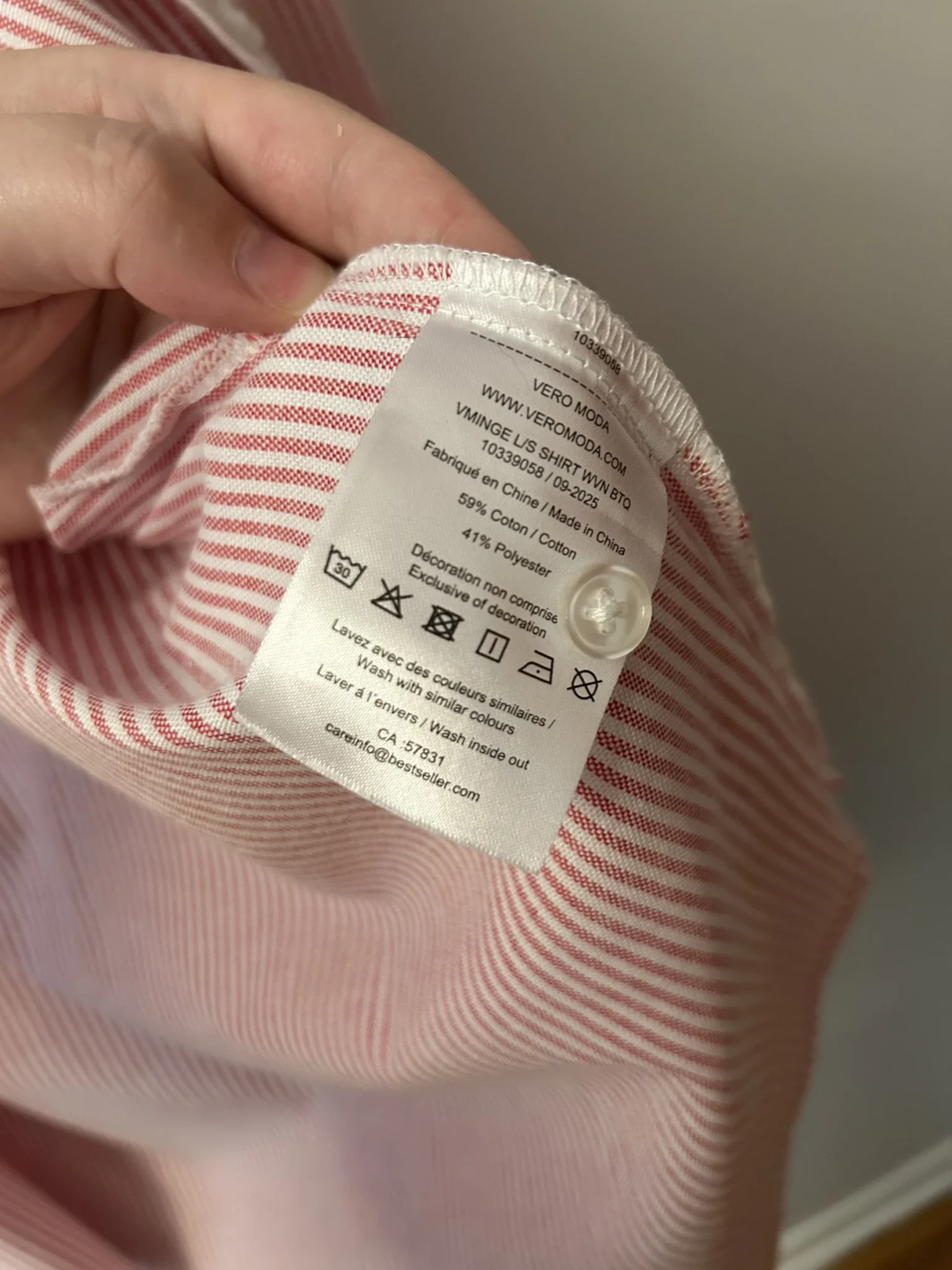 Image for Chemise rayée rose et blanc