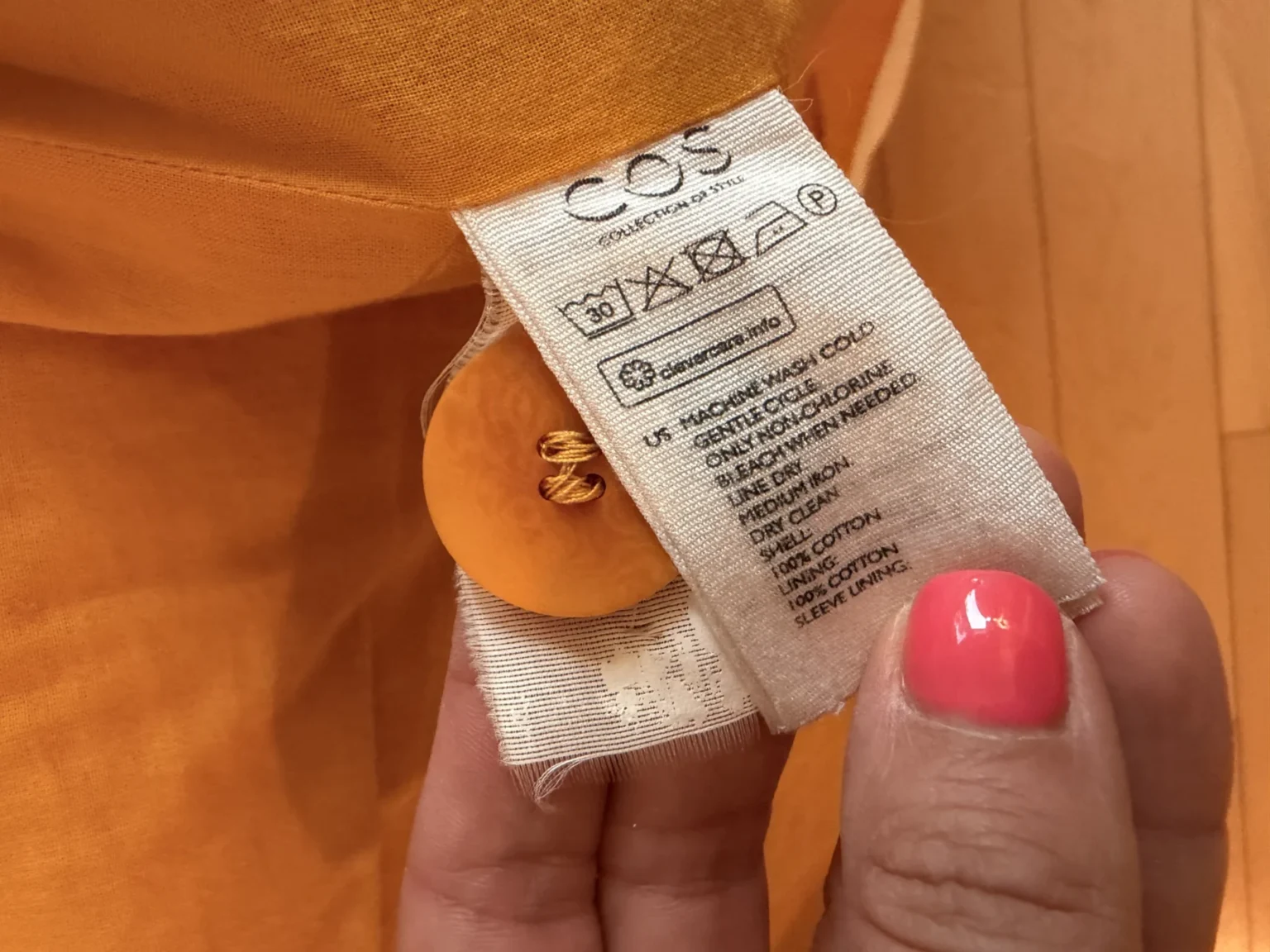 Image for Manteau col claudine COS jaune en coton