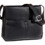 Featured thumbnail for Sac à bandoulière en cuir grainé noir de Derek Alexander