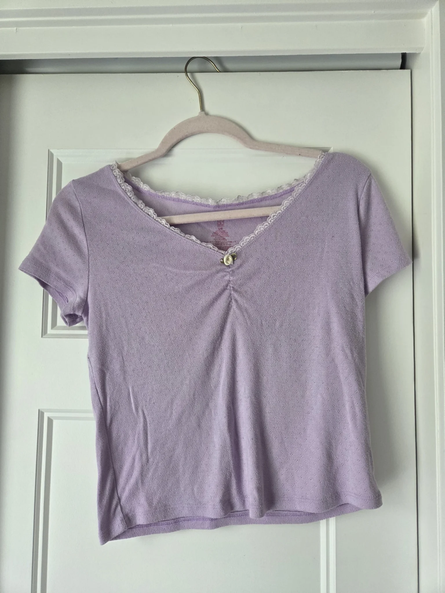 Featured image for Tshirt mauve dentelle