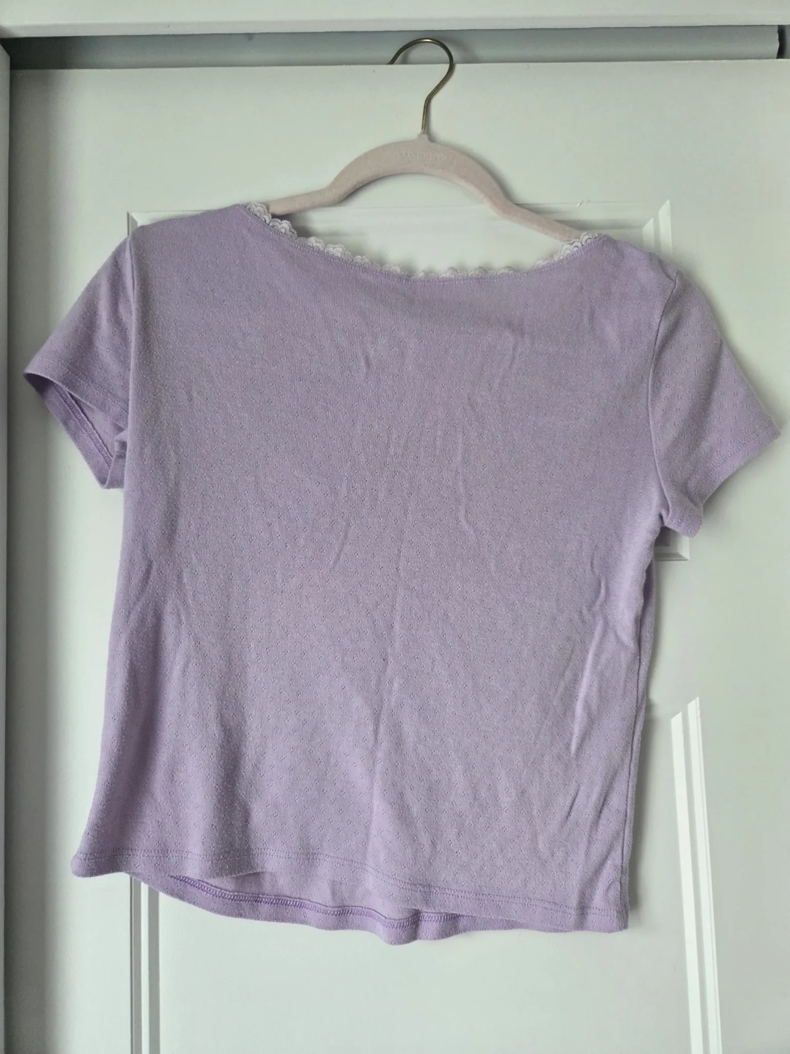 Image for Tshirt mauve dentelle