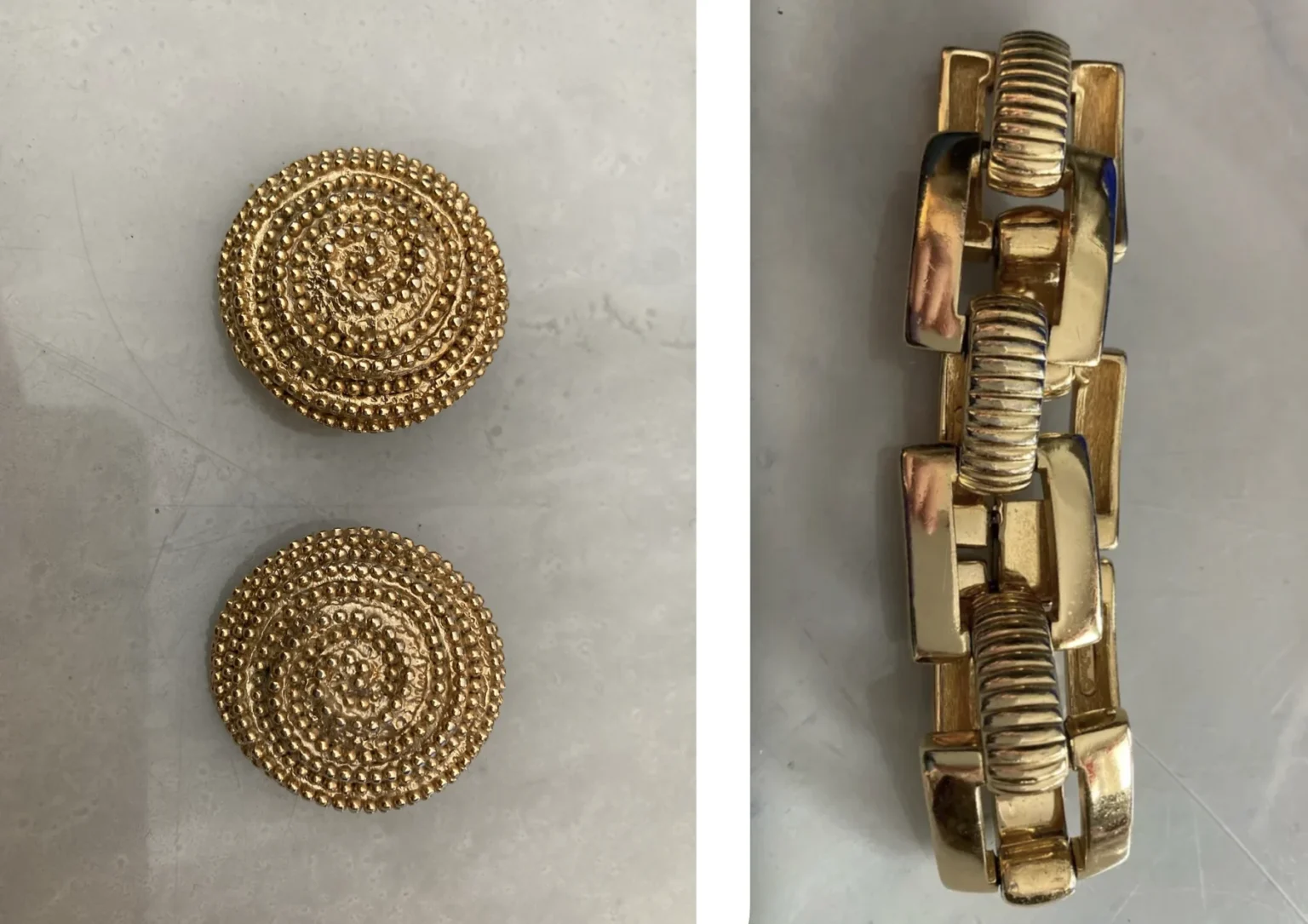 Featured image for Gold-tone bracelet and clip-on earrings set