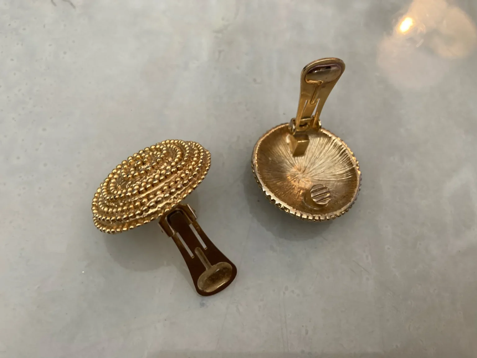 Image for Gold-tone bracelet and clip-on earrings set