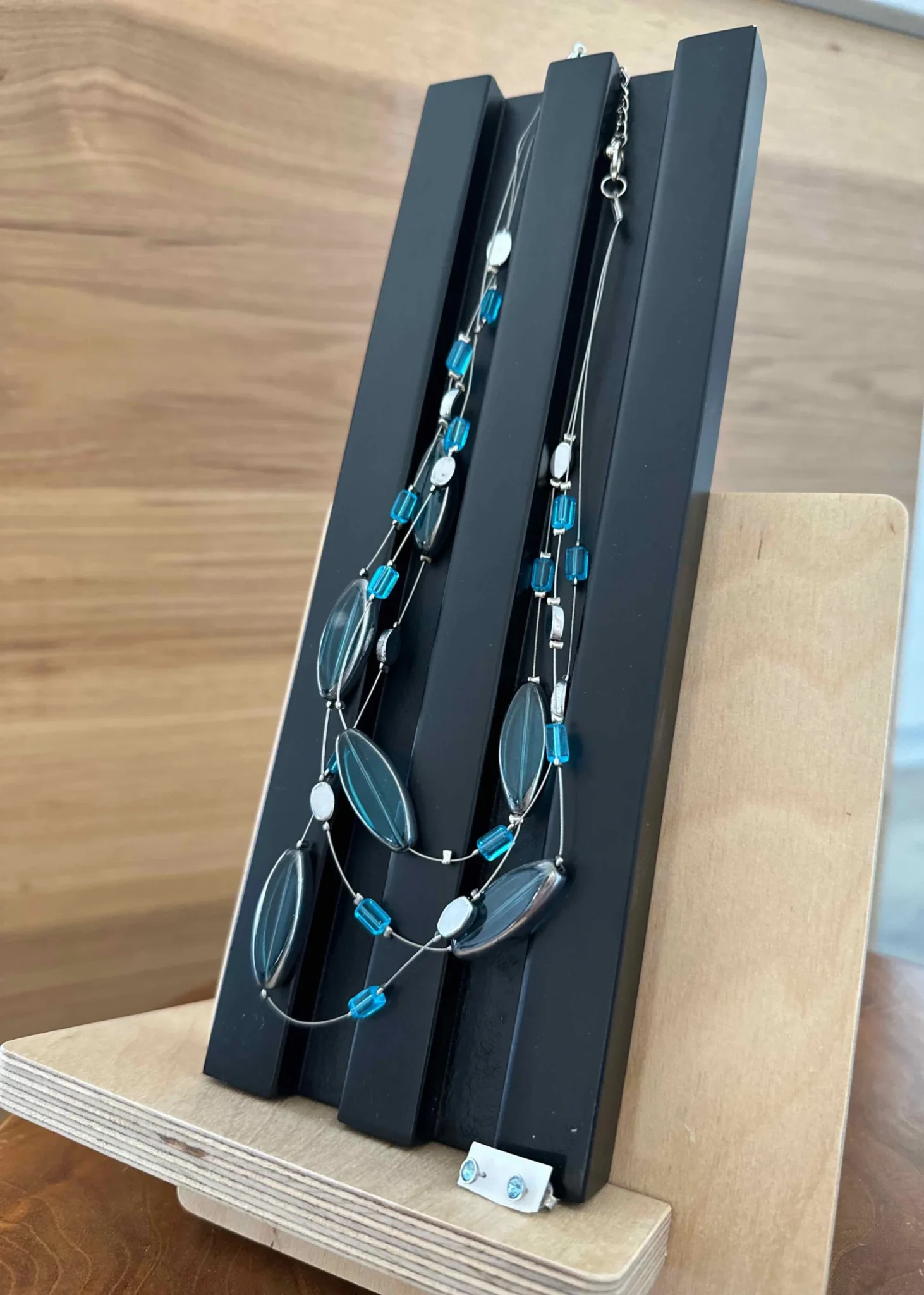 Featured image for Duo collier et boucles d'oreilles - bleu pâle / turquoise