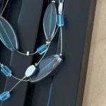 Thumbnail for Duo collier et boucles d'oreilles - bleu pâle / turquoise