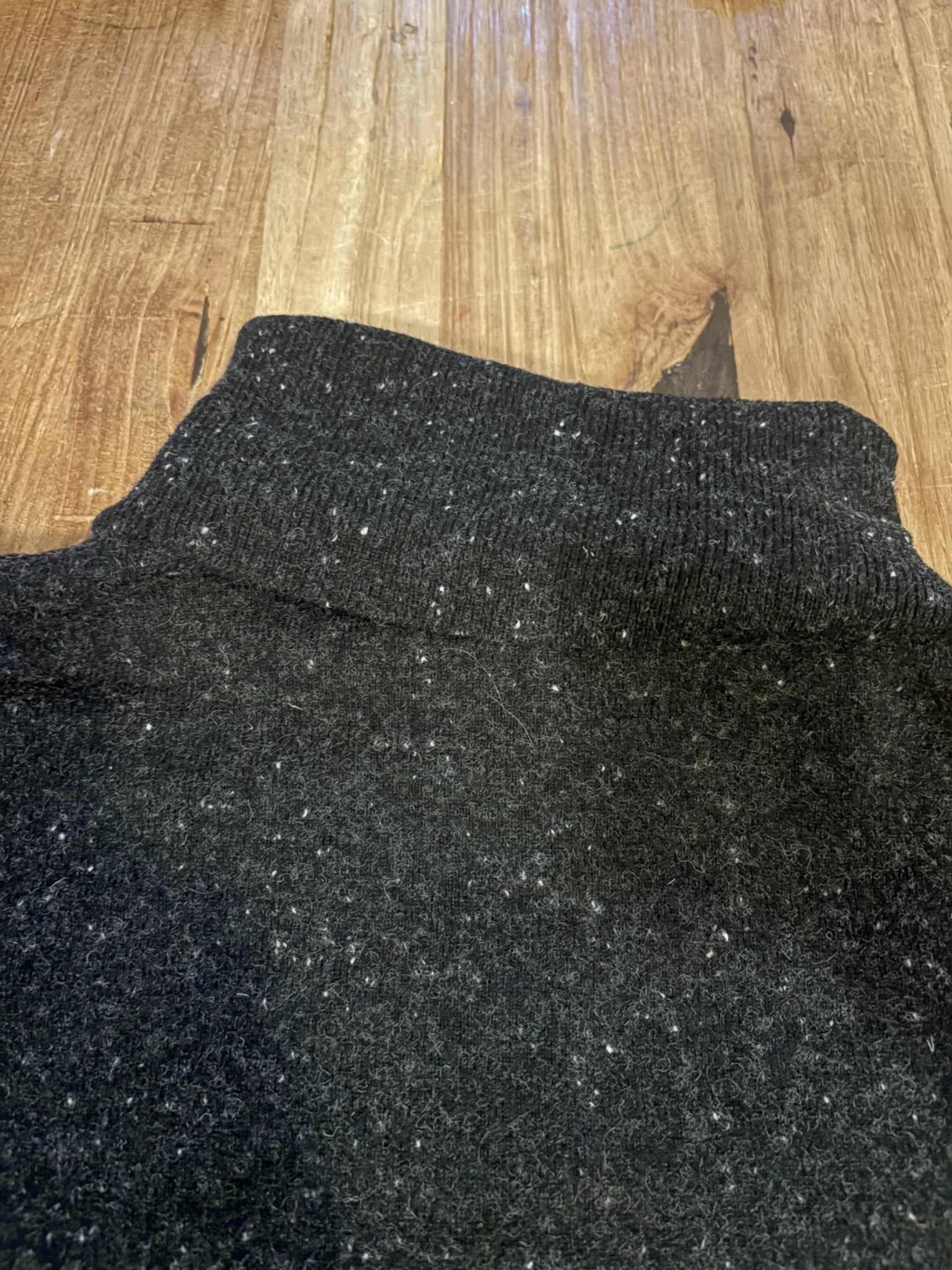 Image for COS – black speckled high-neck jumper, 100% wool
