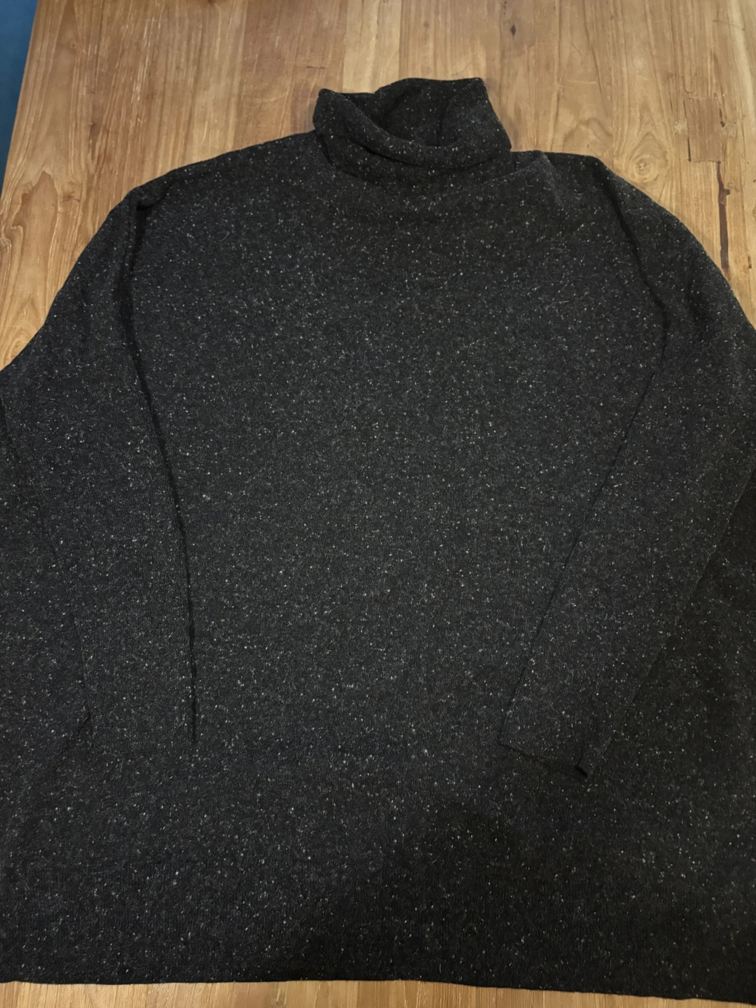 Image for COS – black speckled high-neck jumper, 100% wool