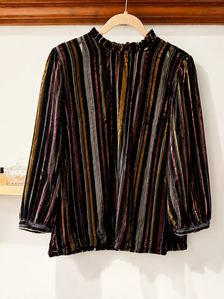 Featured image for Part Two Copenhagen - blouse Nara en velours rayé