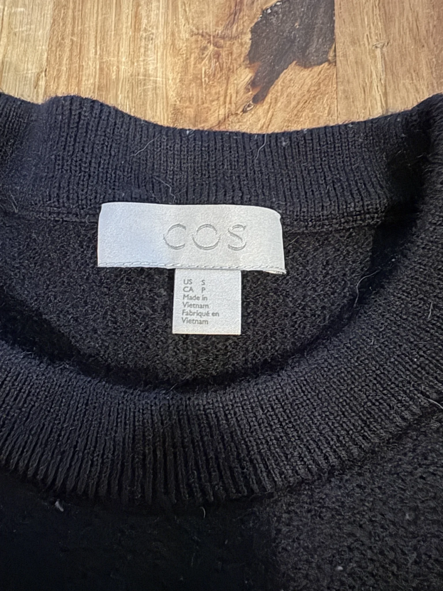 Image for Cos –  navy blue 100% wool jumper.