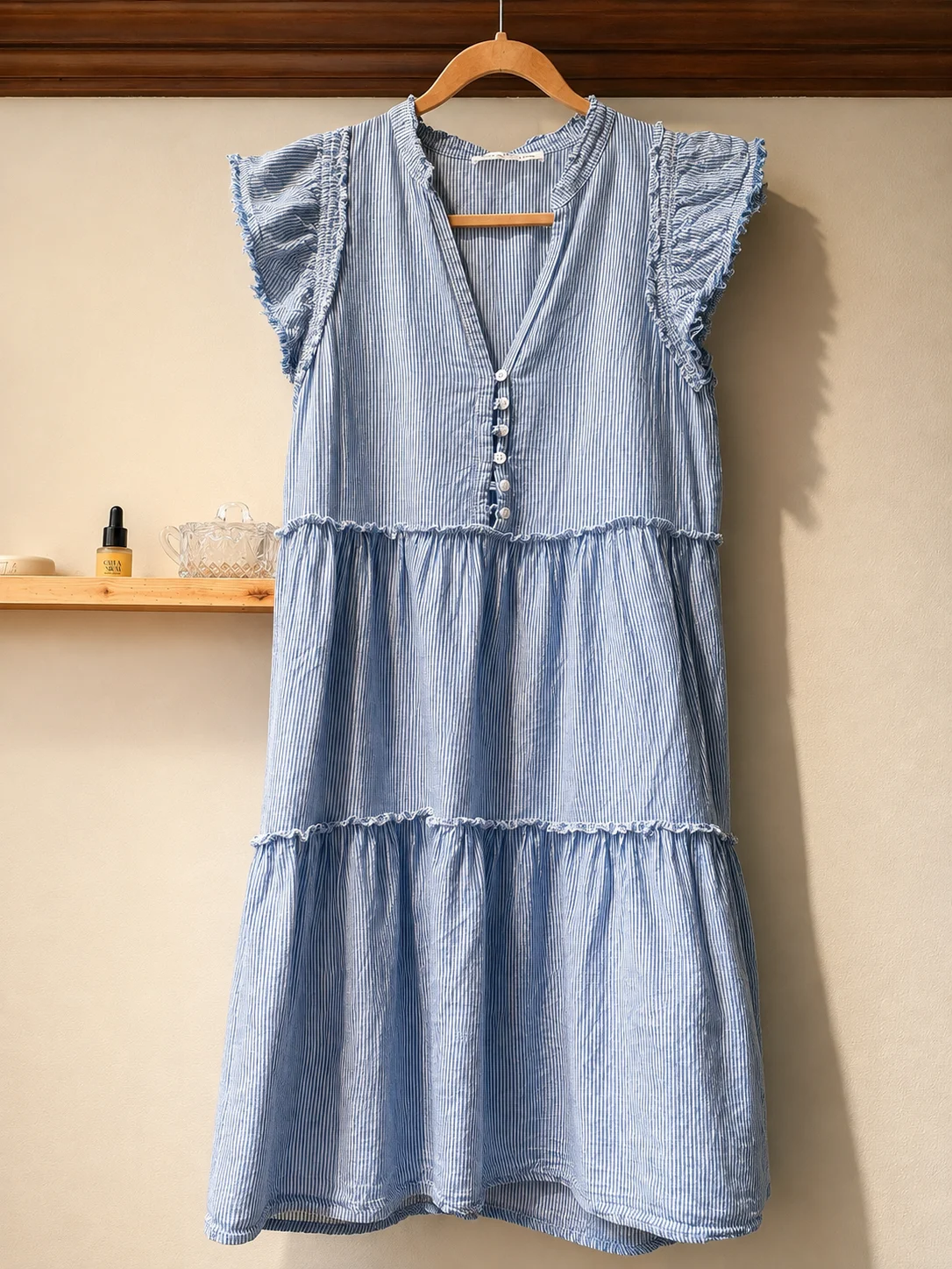 Mélissa Nepton - robe rayée bleu et blanc en lin et coton Melissa Nepton seconde main