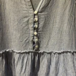 Thumbnail for Mélissa Nepton - robe rayée bleu et blanc en lin et coton