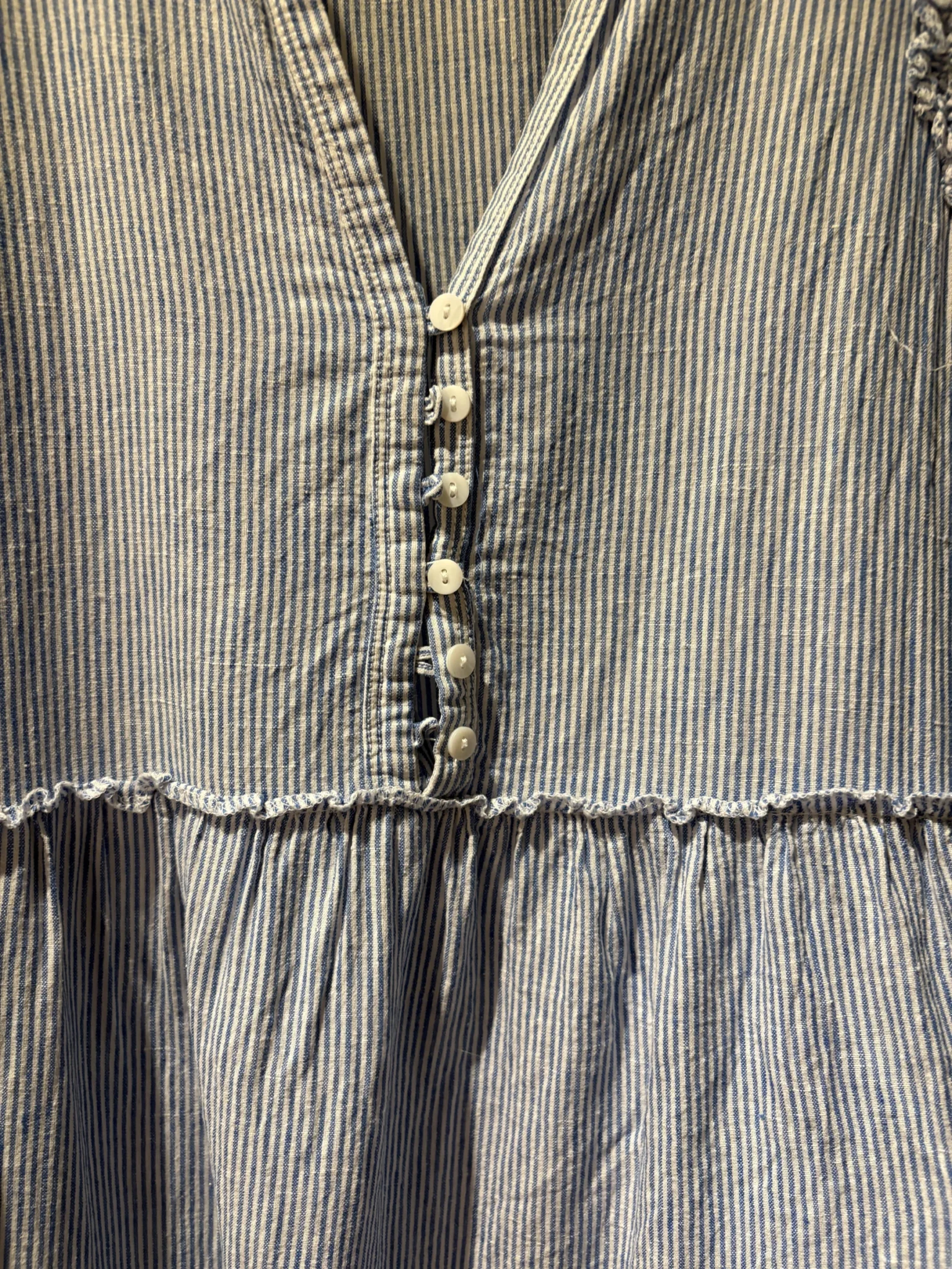 Image for Mélissa Nepton - robe rayée bleu et blanc en lin et coton