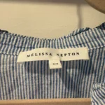 Thumbnail for Mélissa Nepton - robe rayée bleu et blanc en lin et coton