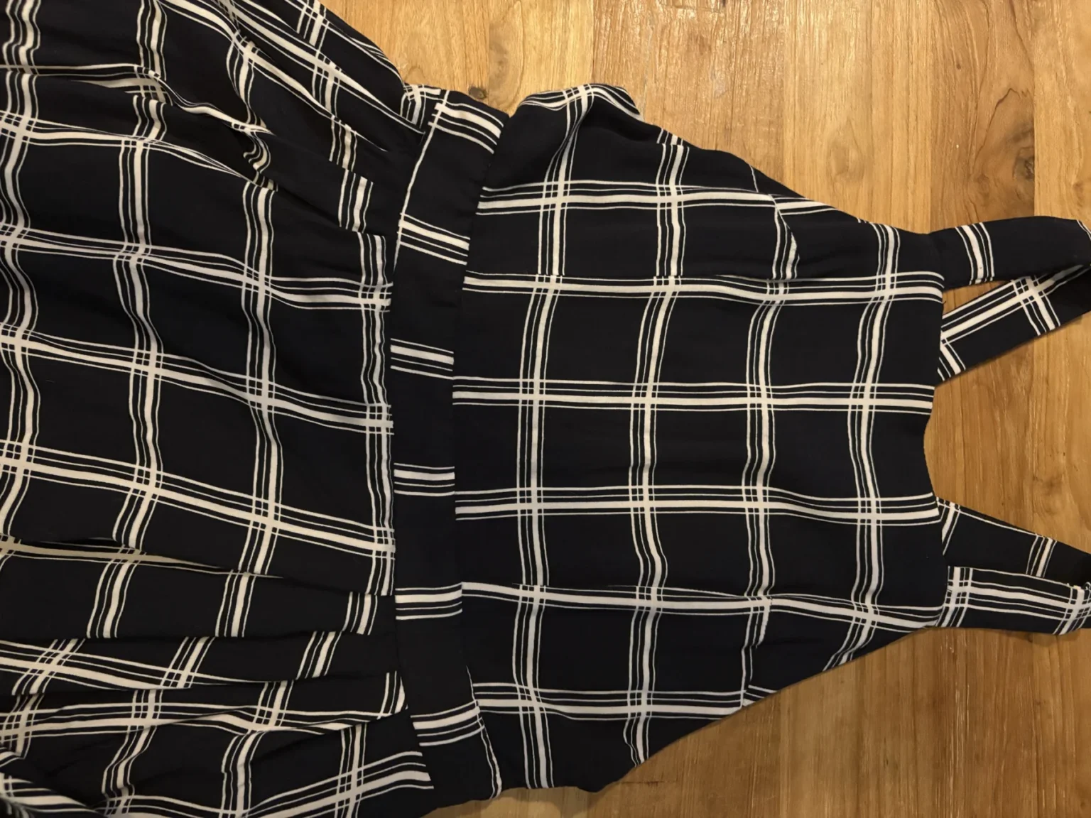 Image for HYFVE maxi dress, size M, very dark navy blue with a white checked pattern
