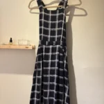 Thumbnail for HYFVE maxi dress, size M, very dark navy blue with a white checked pattern