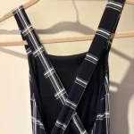 Thumbnail for HYFVE maxi dress, size M, very dark navy blue with a white checked pattern