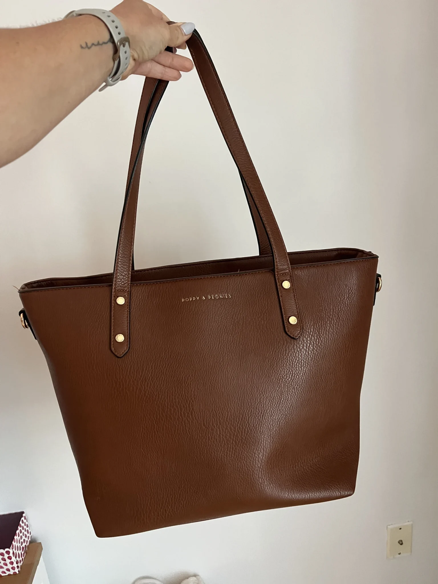 Featured image for Sac tote Poppy & Peonies Go-Getter cognac