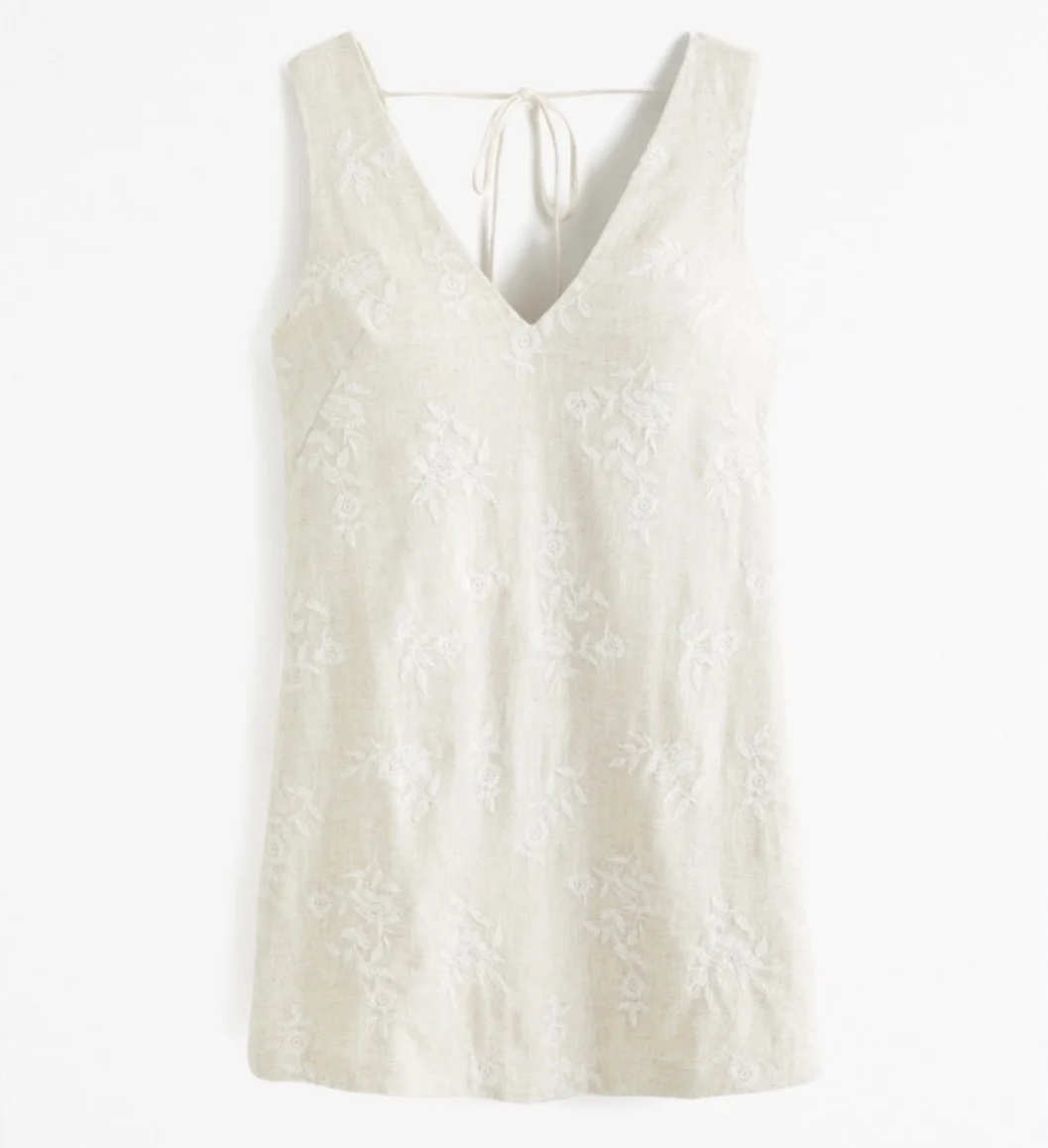 Robe Abercrombie et Fitch en lin brodée avec col en V Abercrombie and Fitch seconde main