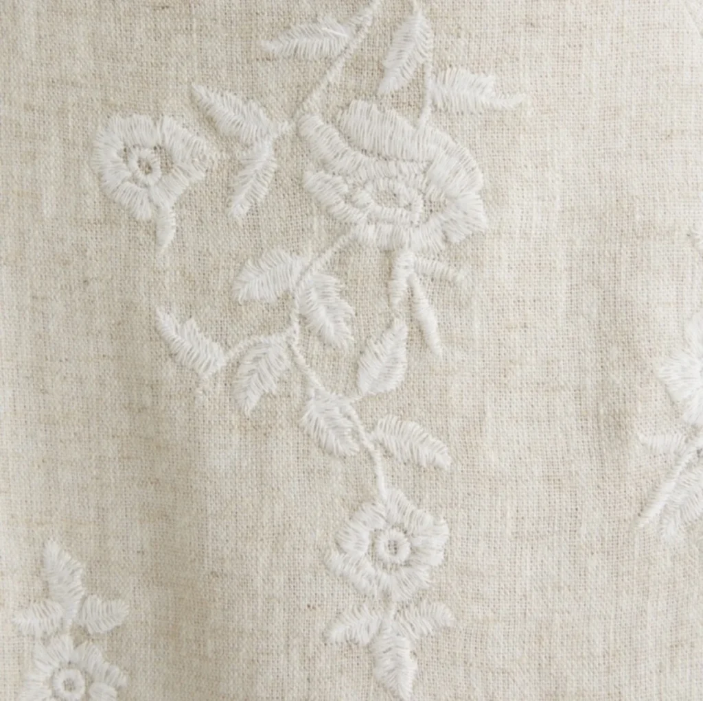 Image for Robe Abercrombie et Fitch en lin brodée avec col en V