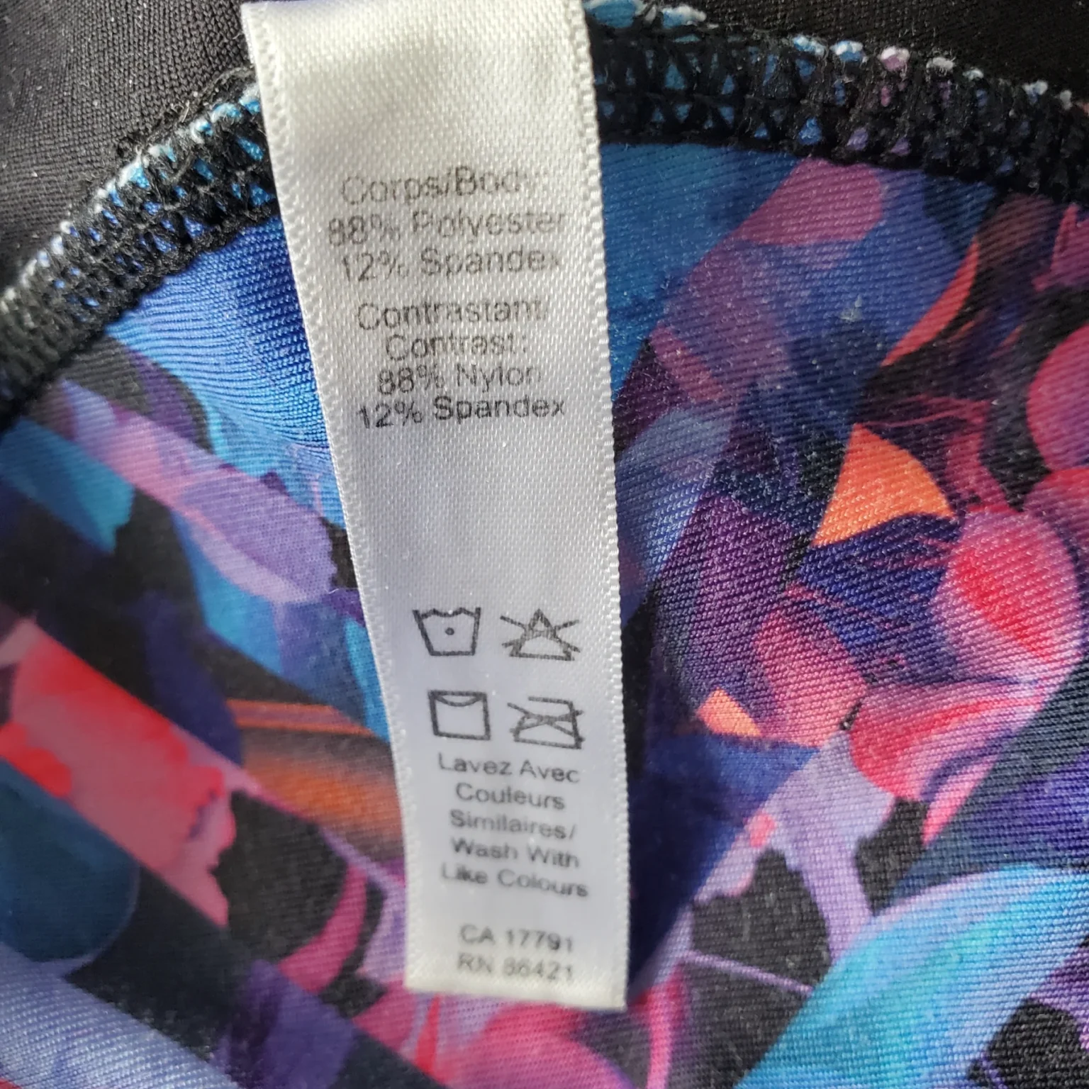 Image for Black leggings with a floral pattern at the bottom