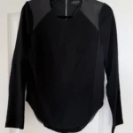 Featured thumbnail for Blouse Rag and Bone taille XS en cuir et soie noir