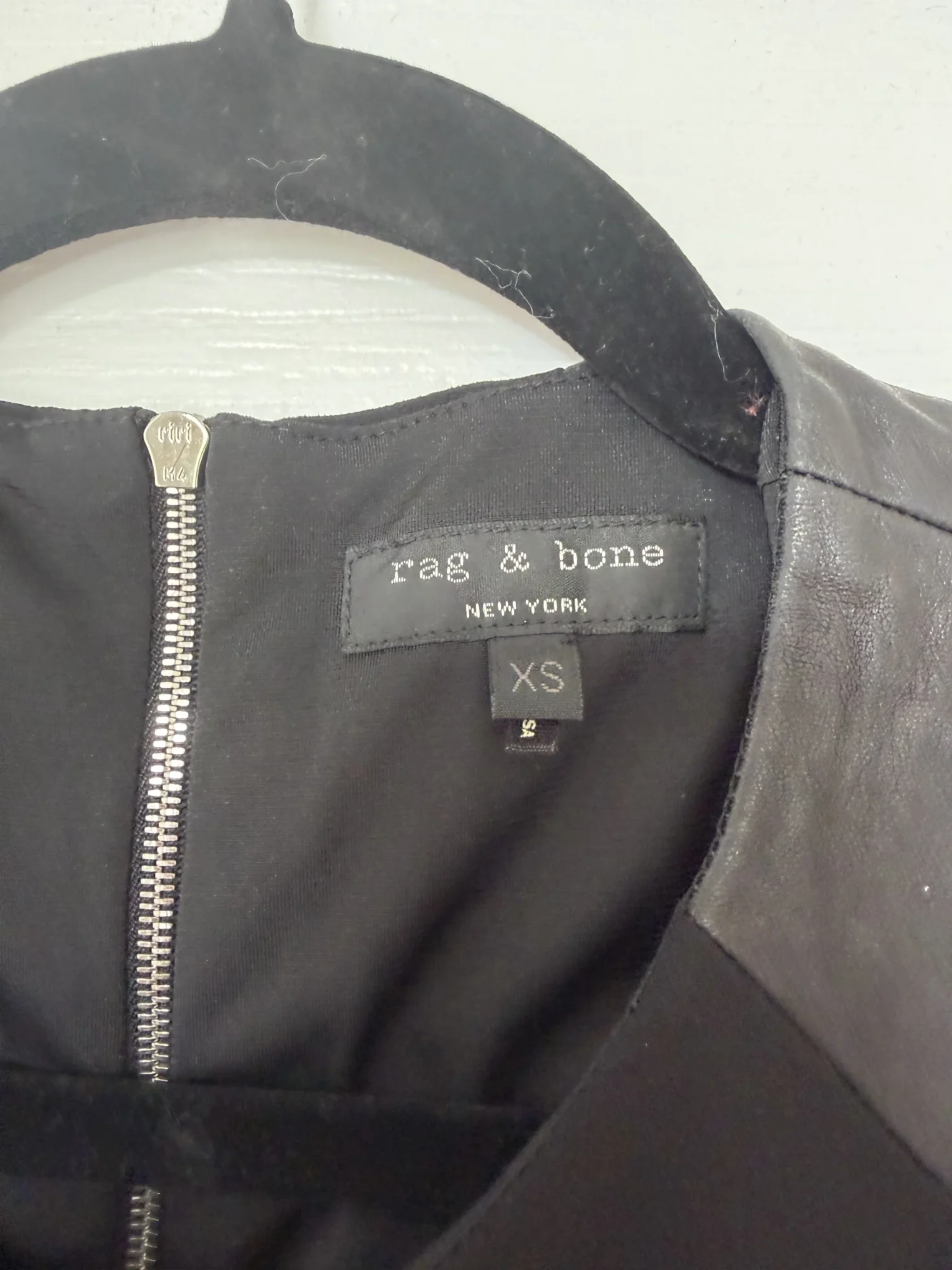 Image for Blouse Rag and Bone taille XS en cuir et soie noir