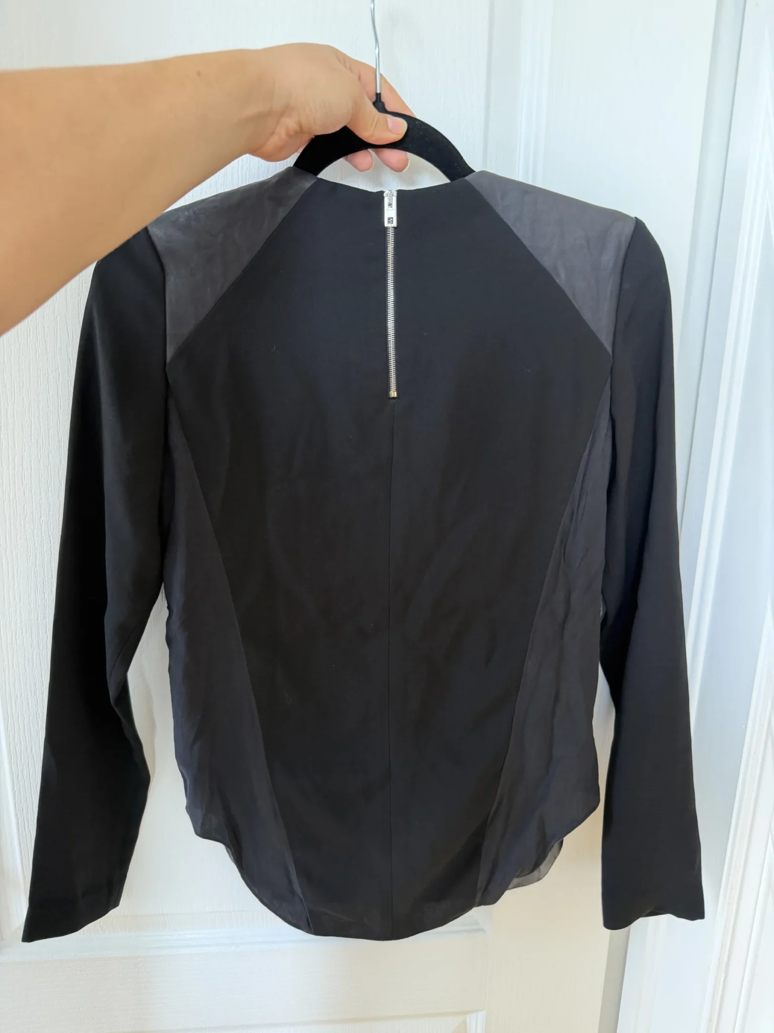 Image for Blouse Rag and Bone taille XS en cuir et soie noir