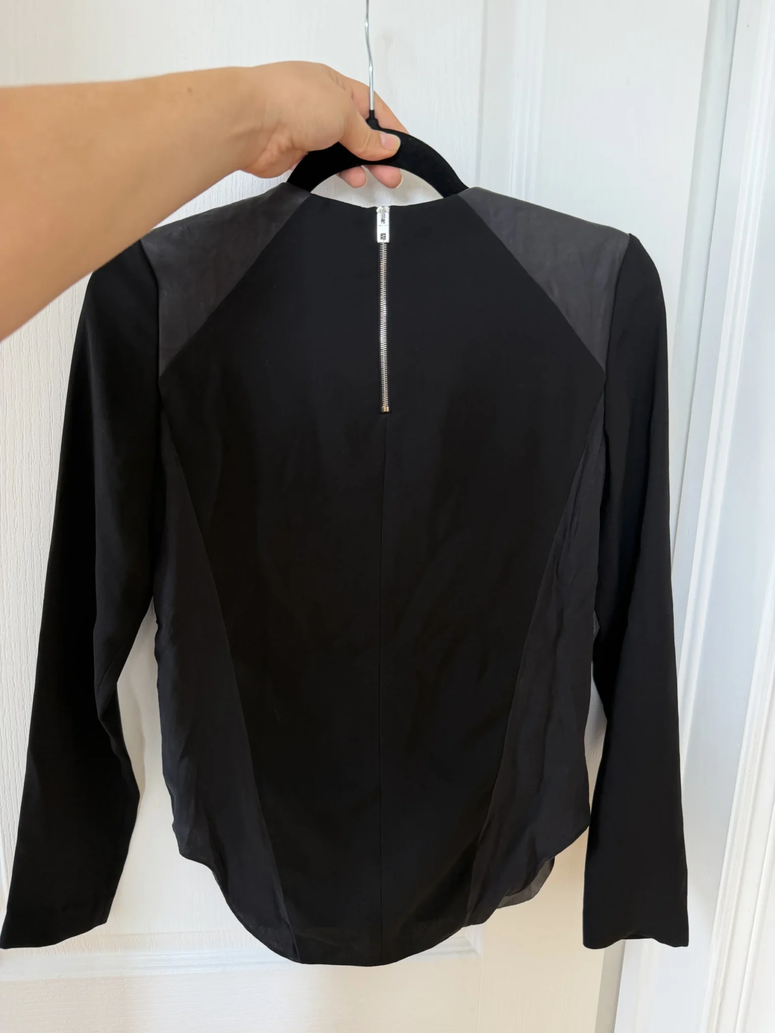 Image for Blouse Rag and Bone taille XS en cuir et soie noir