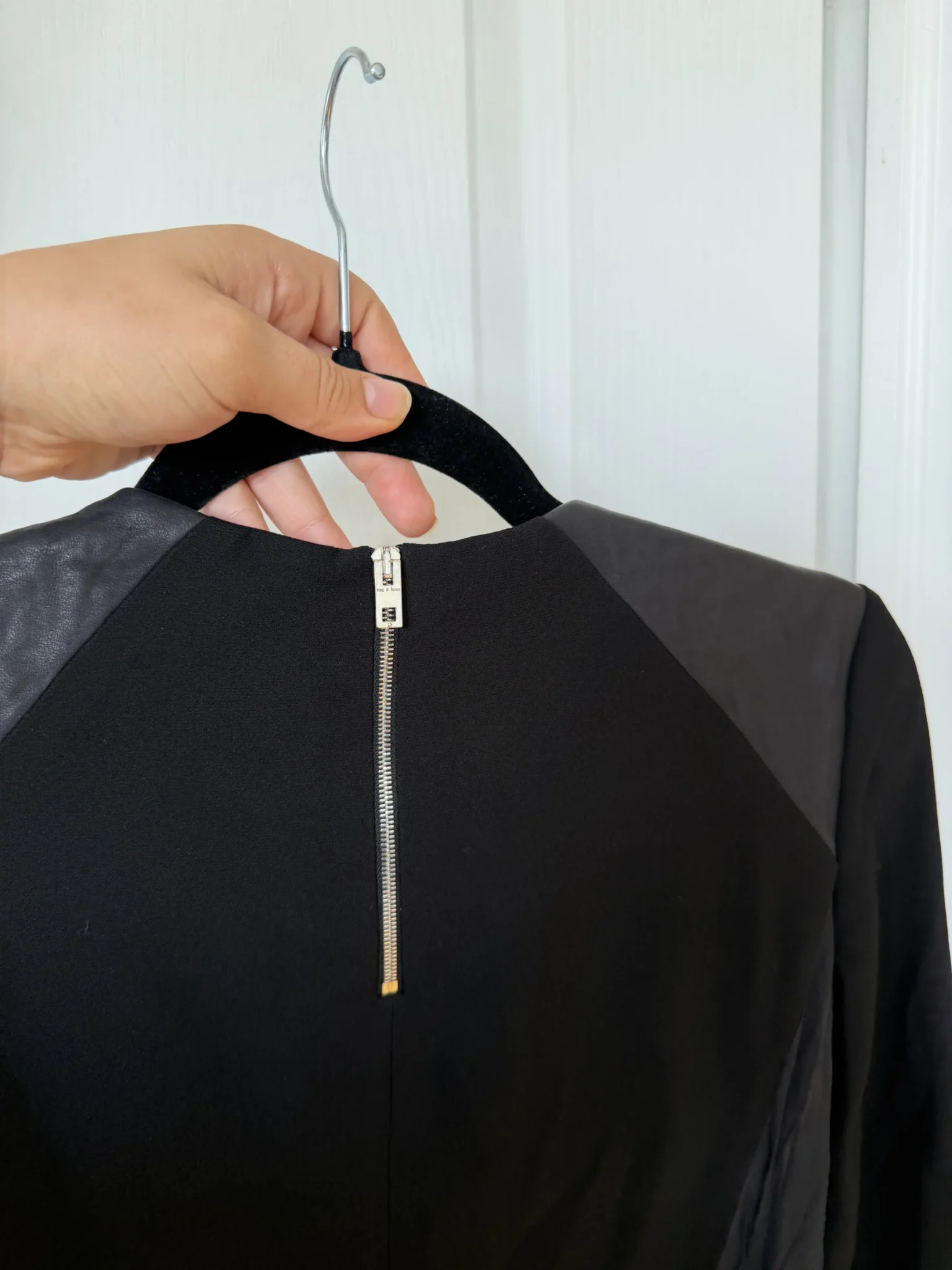 Image for Blouse Rag and Bone taille XS en cuir et soie noir