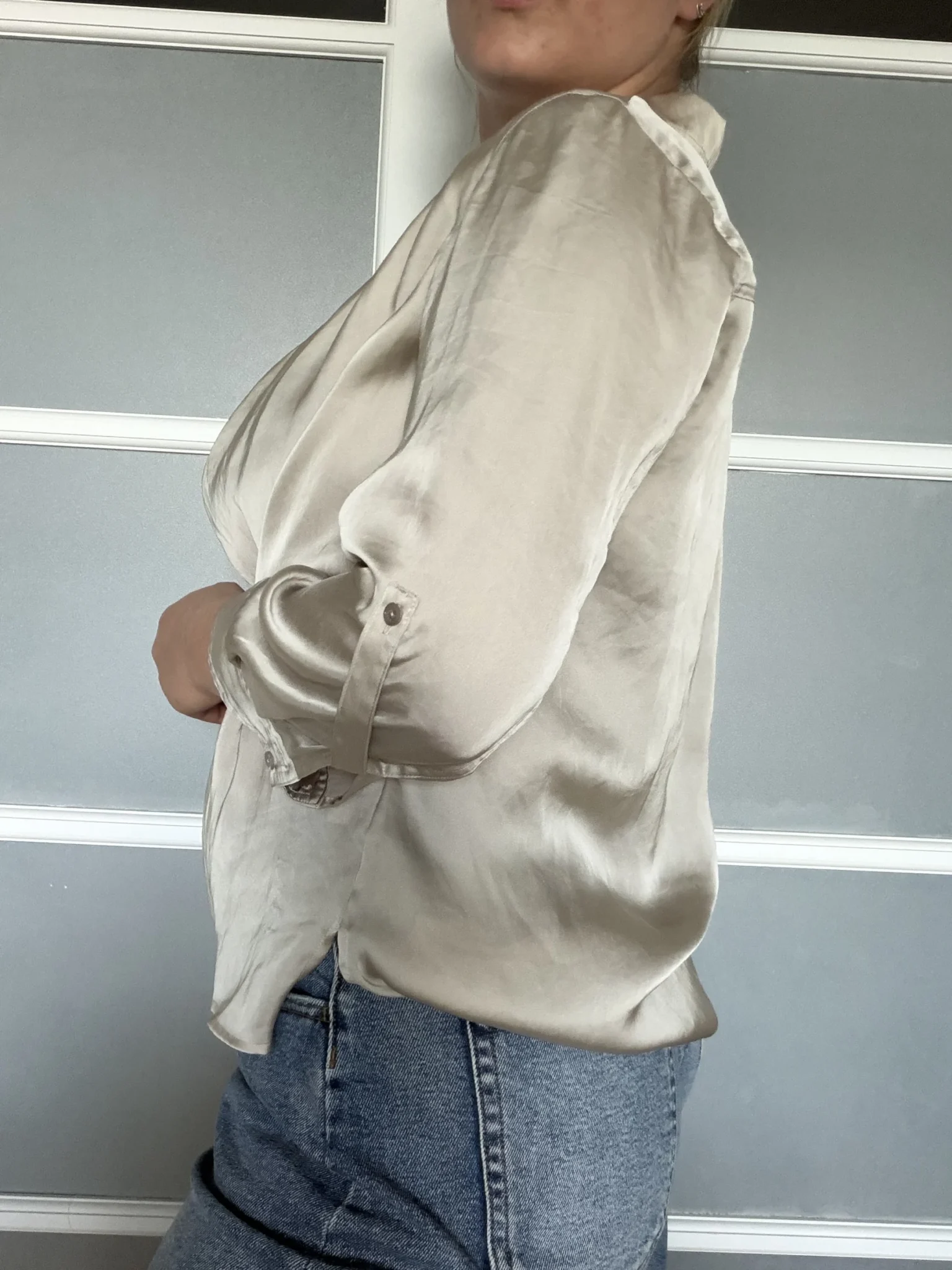 Image for Blouse Vince taille 6 écru doré col tombant