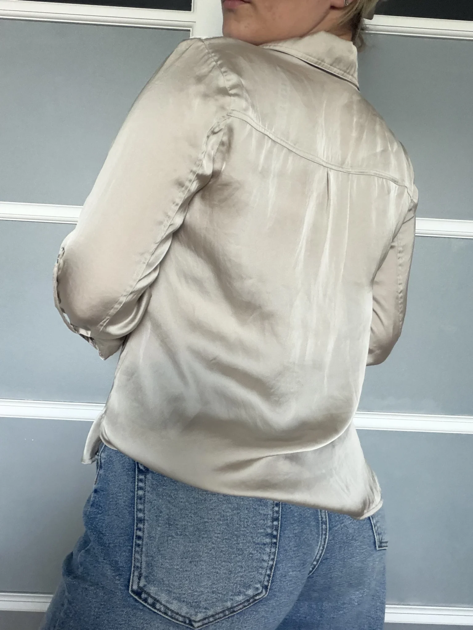 Image for Blouse Vince taille 6 écru doré col tombant
