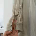 Thumbnail for Blouse Vince taille 6 écru doré col tombant