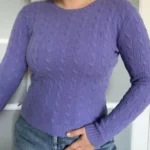 Featured thumbnail for Ralph Lauren Sport women's purple cable-knit jumper, size M