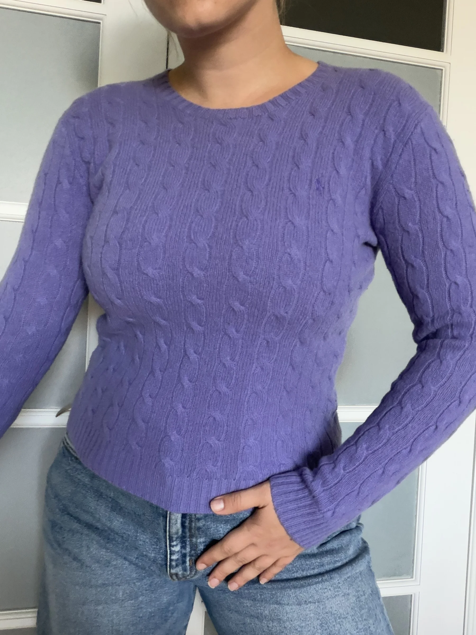 Pull torsadé Ralph Lauren Sport femme violet taille M Ralph Lauren seconde main