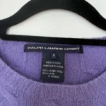 Thumbnail for Ralph Lauren Sport women's purple cable-knit jumper, size M