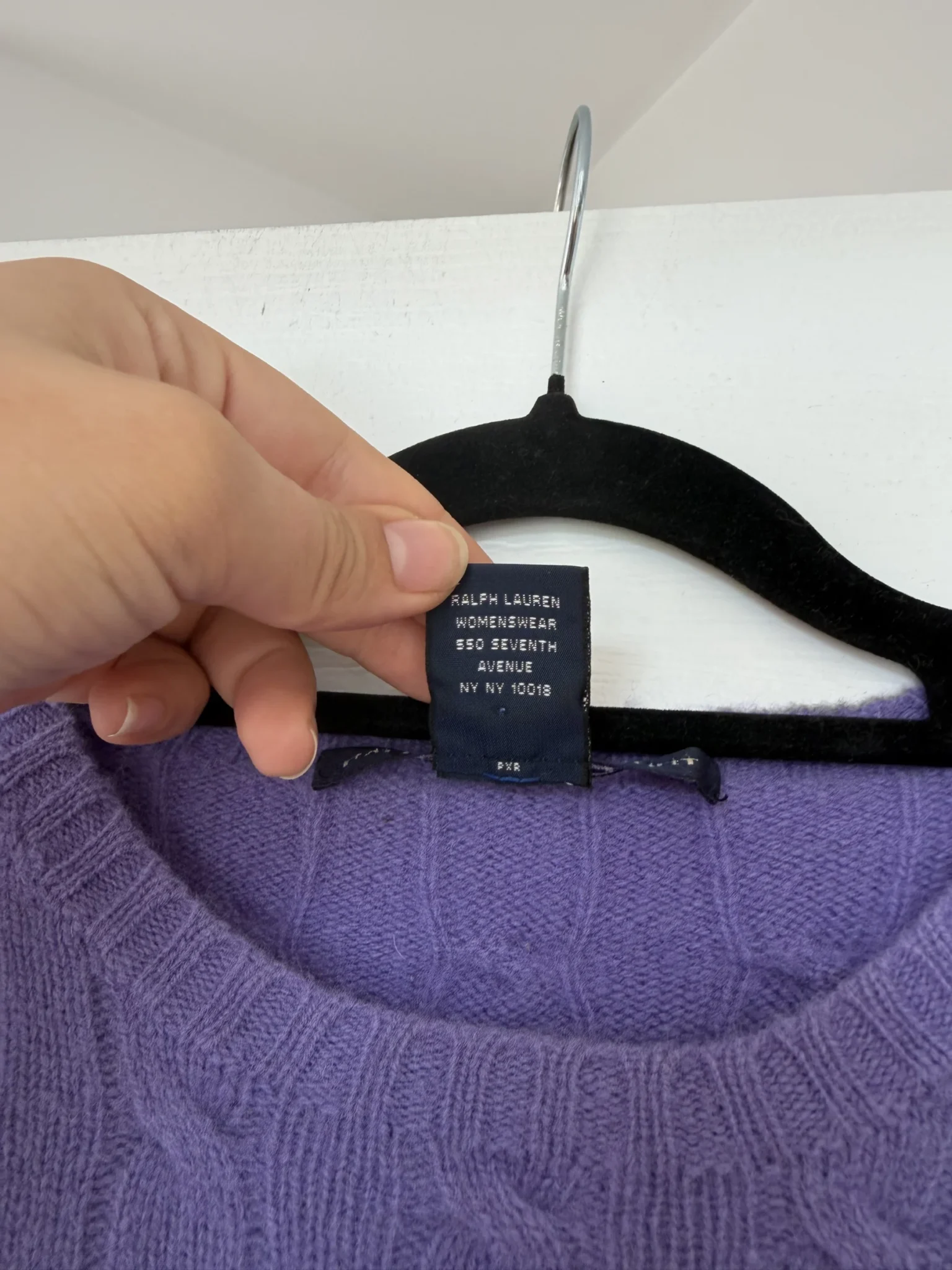 Image for Ralph Lauren Sport women's purple cable-knit jumper, size M