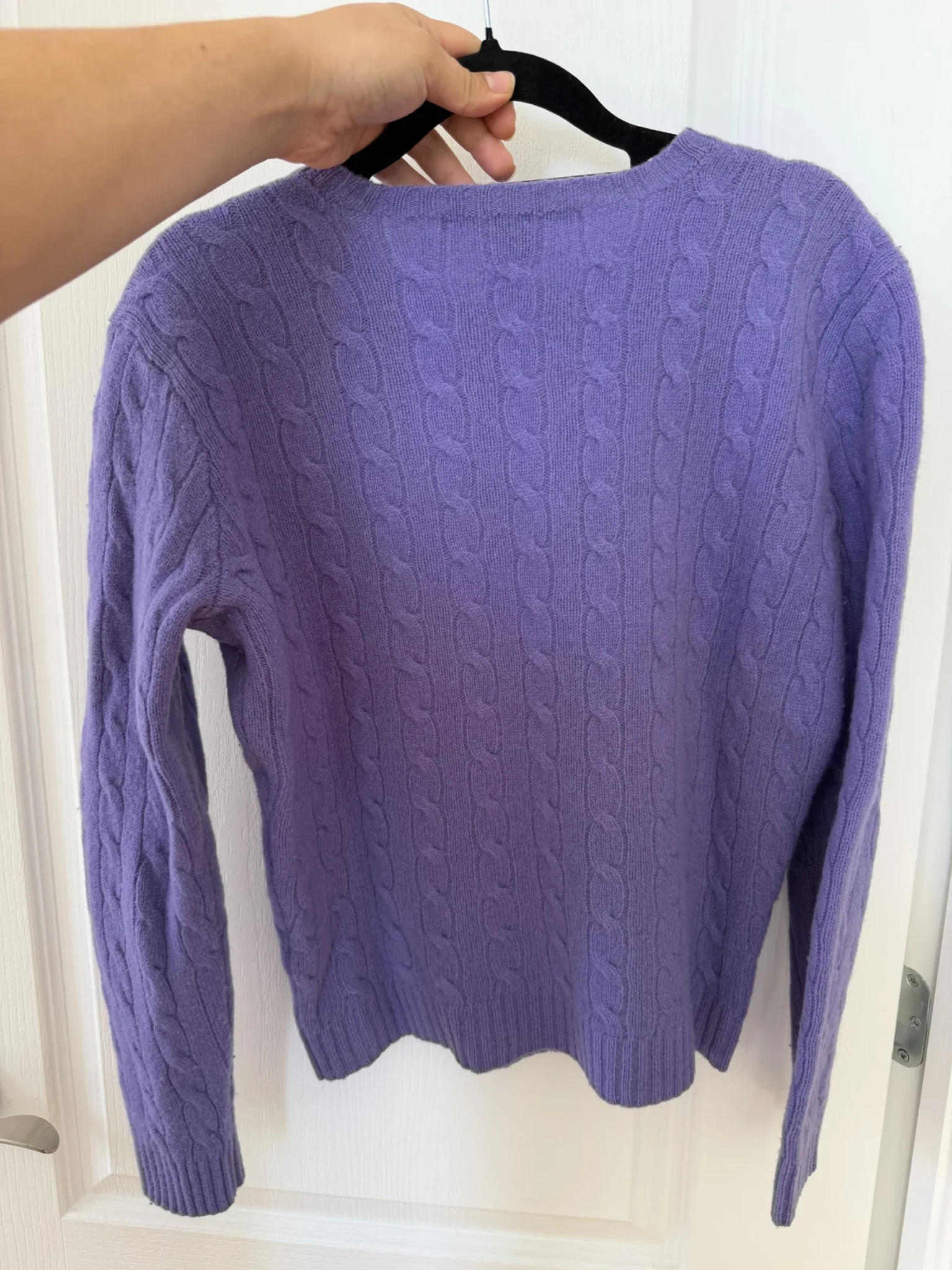 Image for Ralph Lauren Sport women's purple cable-knit jumper, size M