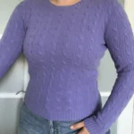 Thumbnail for Ralph Lauren Sport women's purple cable-knit jumper, size M