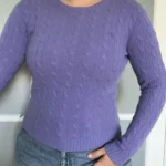 Thumbnail for Ralph Lauren Sport women's purple cable-knit jumper, size M