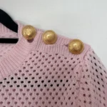 Thumbnail for Pinko women’s red and pink jumper, size L, with gold buttons