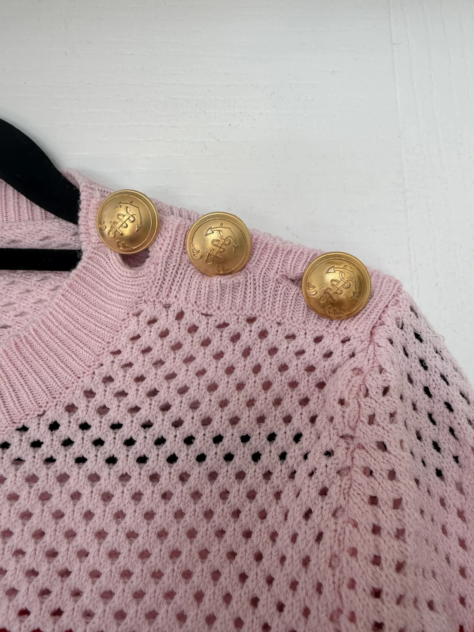 Image for Pinko women’s red and pink jumper, size L, with gold buttons