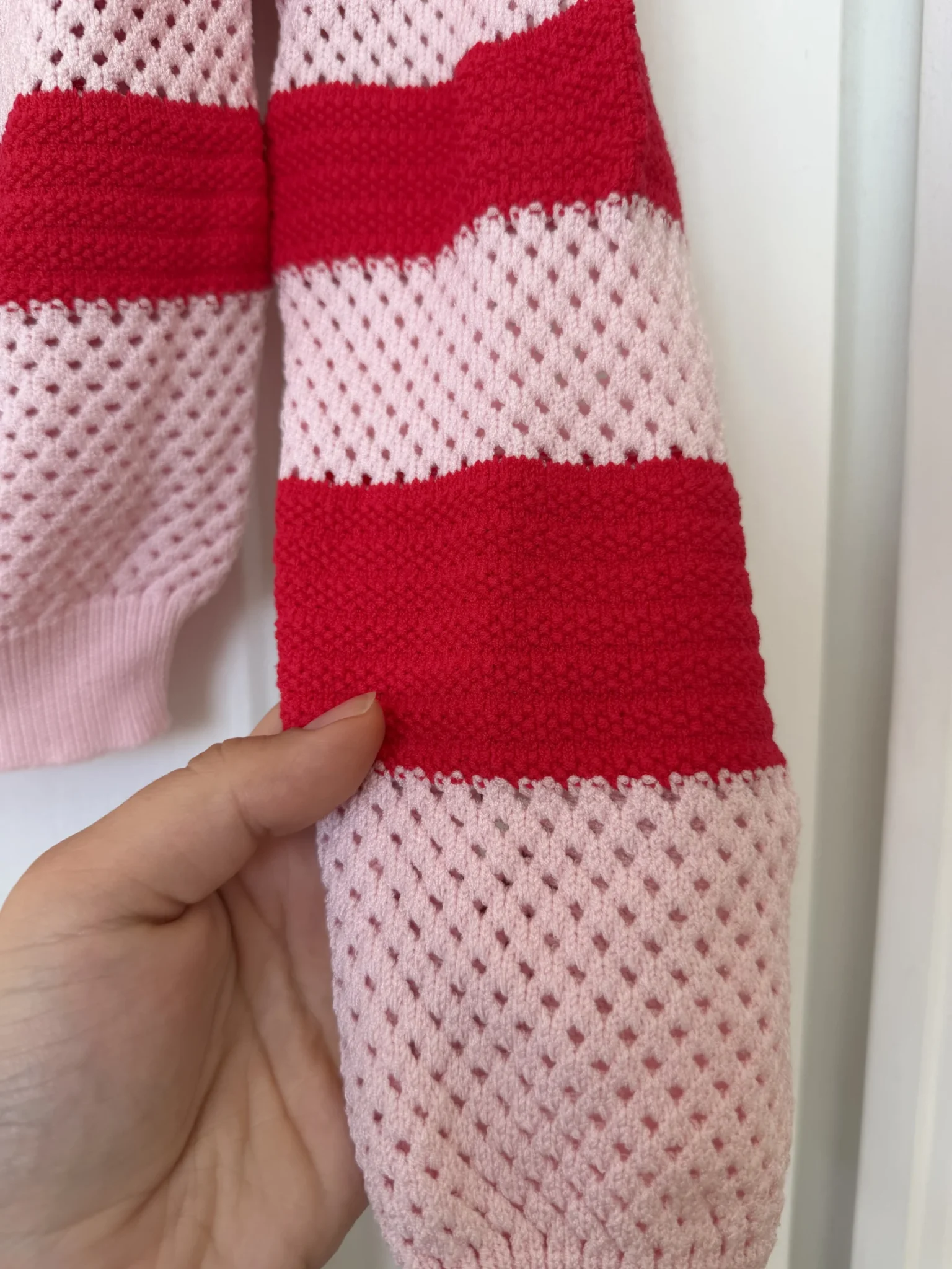 Image for Pinko women’s red and pink jumper, size L, with gold buttons