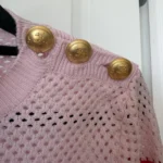 Thumbnail for Pinko women’s red and pink jumper, size L, with gold buttons