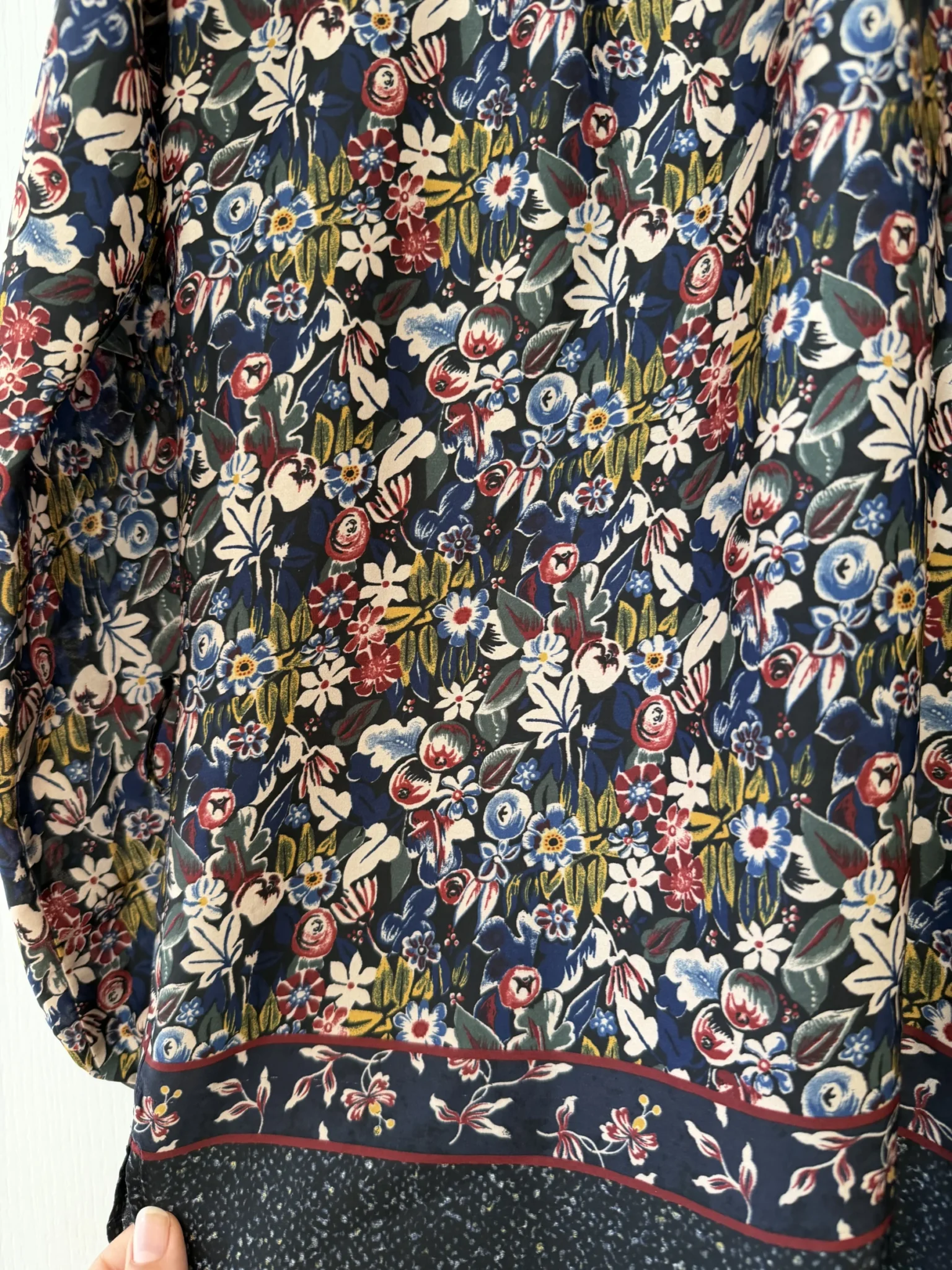 Image for Blouse Gérald Darel taille 38 fleuris bleu marine