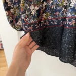 Thumbnail for Blouse Gérald Darel taille 38 fleuris bleu marine