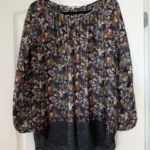 Thumbnail for Blouse Gérald Darel taille 38 fleuris bleu marine