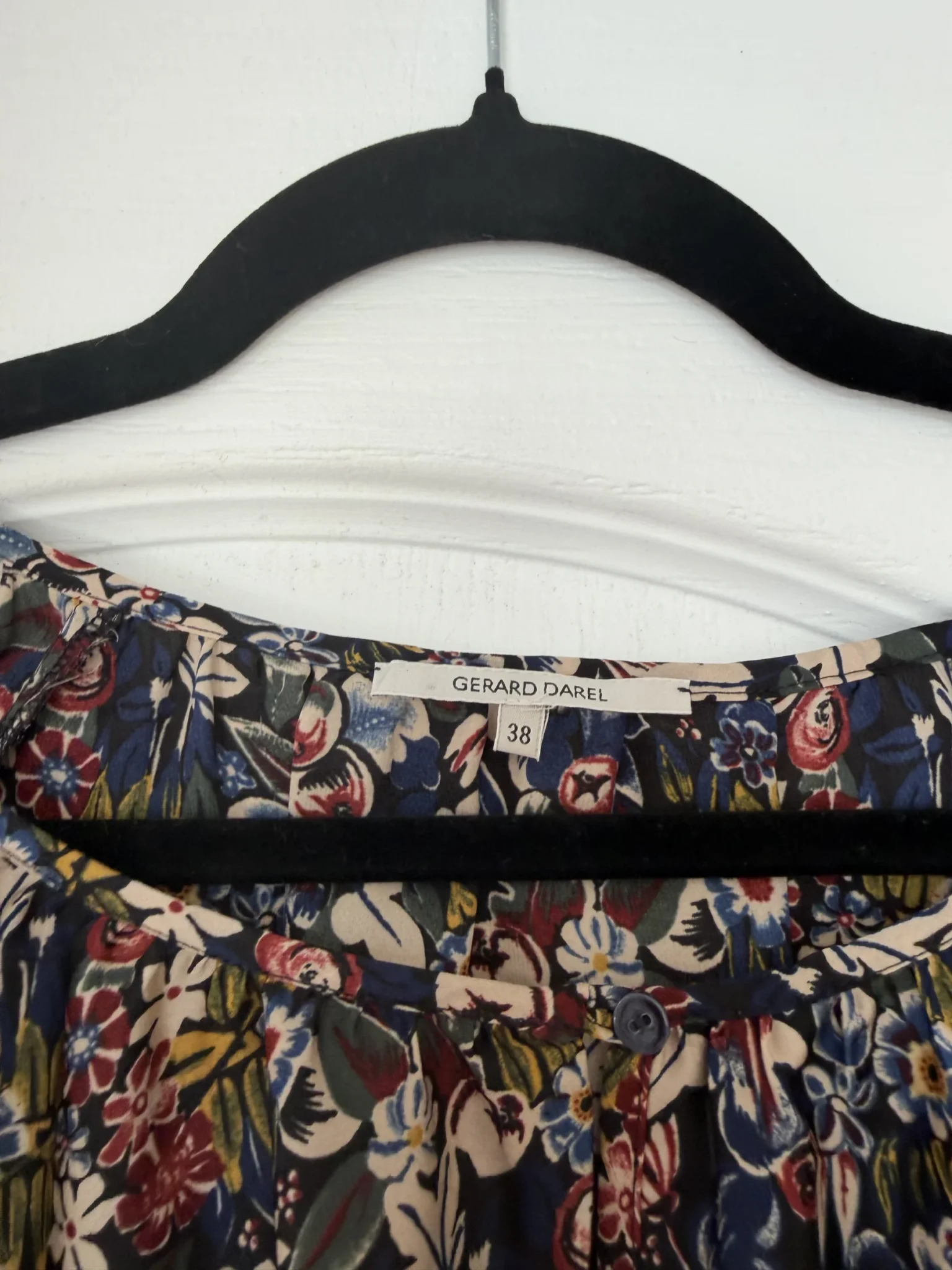 Image for Blouse Gérald Darel taille 38 fleuris bleu marine
