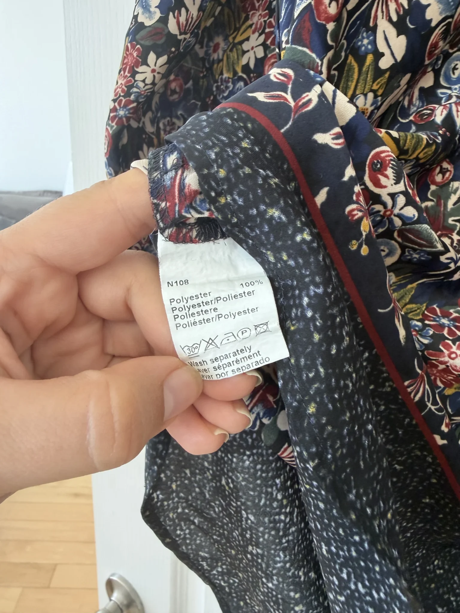 Image for Blouse Gérald Darel taille 38 fleuris bleu marine