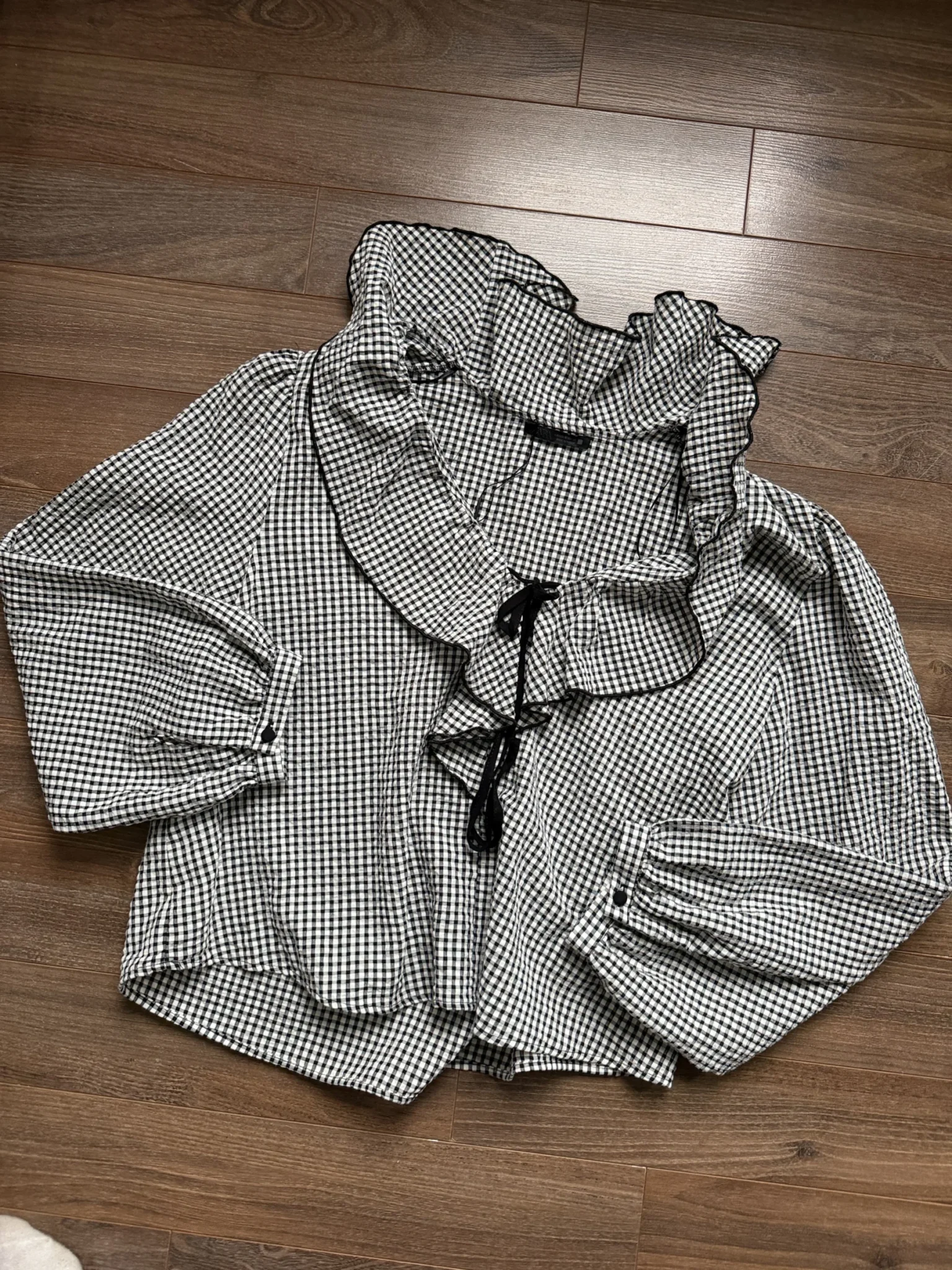 Image for Blouse à volants et carreaux Vichy